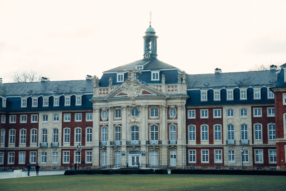 Elegant Baroque architectural facade of Schloss in Münster, Germany.